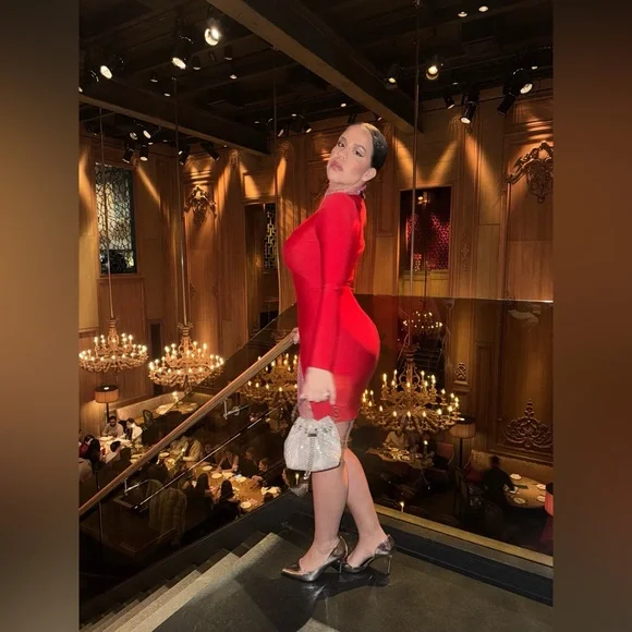 Bandage mini  Red Dress - Picture 3 of 6